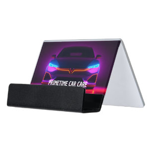 Auto Detailer Neon Desk Business Card Holder