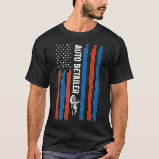 Auto Detailer USA Flag Car Detailing Car Detailer T-Shirt
