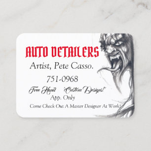 Auto Detailers Red,White & Black Business Card