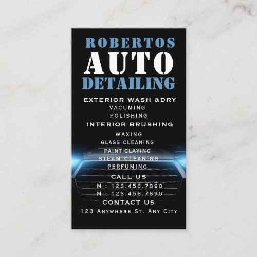 Auto Detailing and Car Wash Digital Business Card 