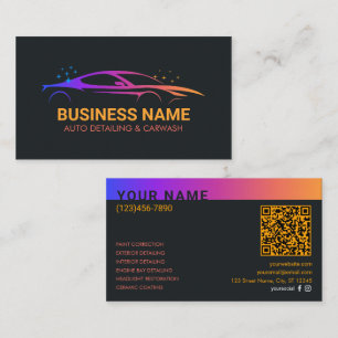Auto Detailing and Car Wash Personalized Business Card