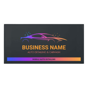 Auto Detailing and Car Wash Personalized Door Sign