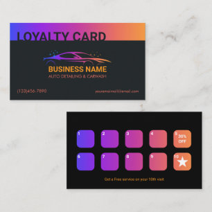Auto Detailing and Car Wash Personalized Loyalty Card