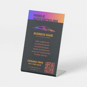Auto Detailing and Car Wash Personalized Pedestal Sign