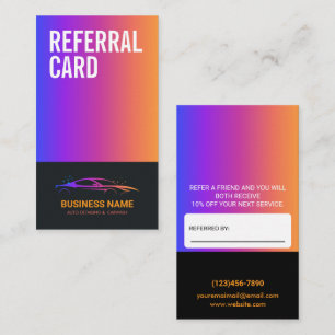 Auto Detailing and Car Wash Personalized Referral Card