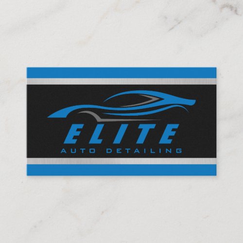 Auto Detailing Auto Spa Modern Black Blue Car   Business Card