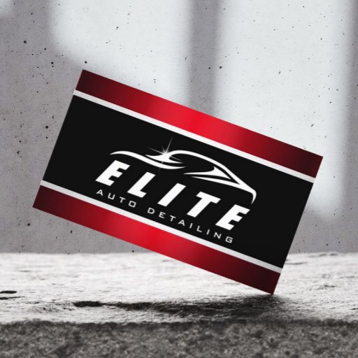 Customizable Auto Detailing Auto Spa Modern Black Red Car Business Card