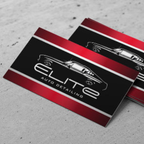 Auto Detailing Auto Spa Muscle Car Red Metal Business Card
