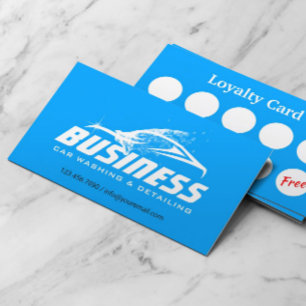 Auto Detailing Automotive Car Loyalty Punch Business Card