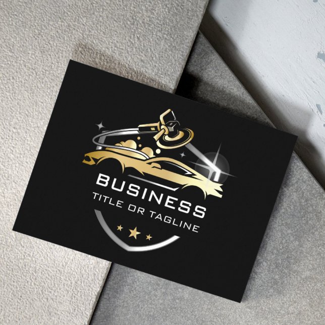 Auto Detailing Automotive Car Mechanic Cleaning Business Card (Creator Uploaded)