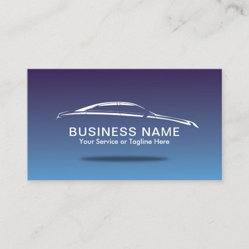 Auto Detailing Automotive Car Repair Elegant Blue Business Card