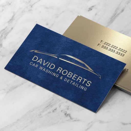 Customizable Auto Detailing Automotive Car Repair Navy Velvet Business Card
