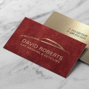 Auto Detailing Automotive Car Repair Red & Gold Business Card at Zazzle
