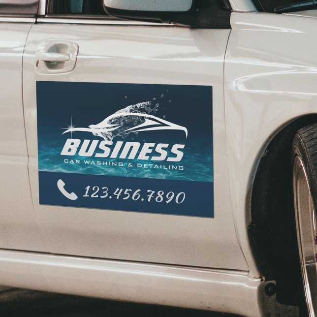 Auto Detailing Automotive Car Wash Deep Blue Magnet (Creator Uploaded)