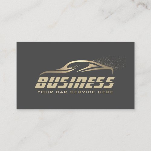 Auto Detailing Automotive Car Wash Gold  Gray Business Card
