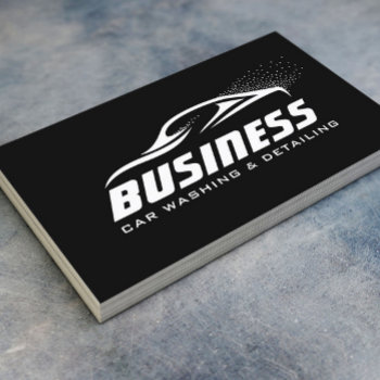 Auto Detailing Automotive Car Wash Plain Black Business Card by cardfactory at Zazzle