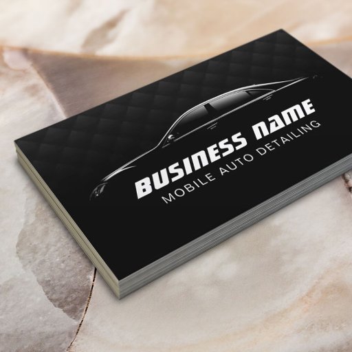 Customizable Auto Detailing Automotive Luxury Black Car Business Card