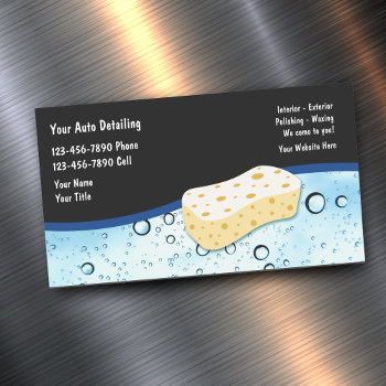 Auto Detailing Business Card Magnet by Luckyturtle at Zazzle