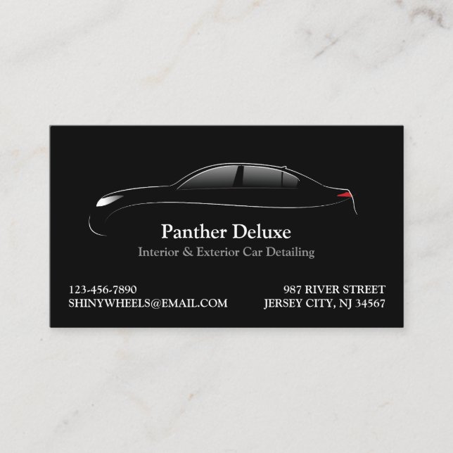 Auto Detailing Business Card Template  (Front)