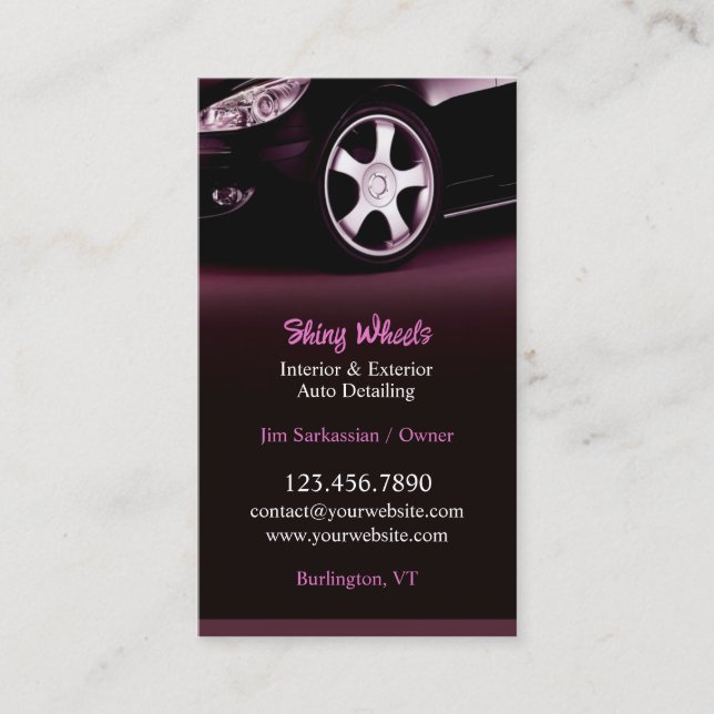 Auto Detailing Business Card Template (Front)
