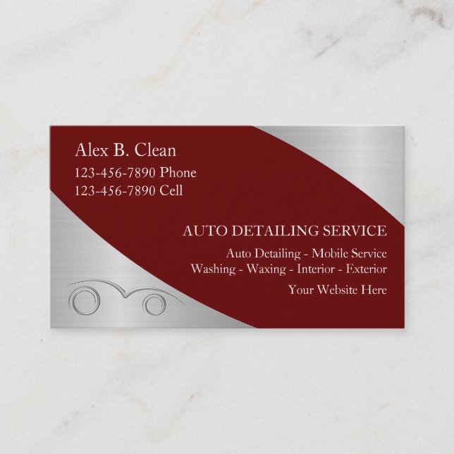 Auto Detailing Business Cards (Front)