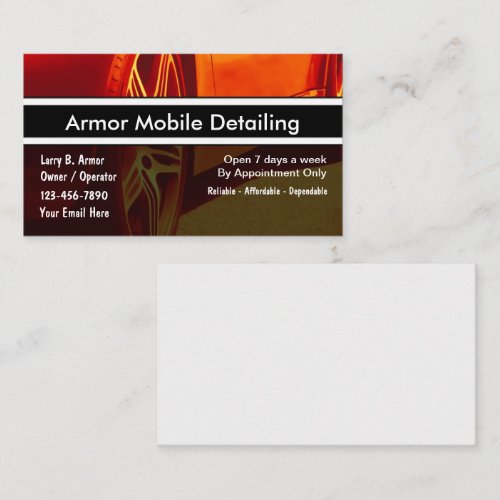 Auto Detailing Business Cards