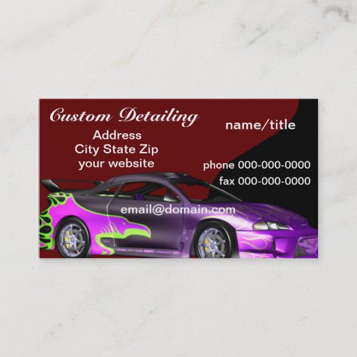 Customizable Auto Detailing Business Cards
