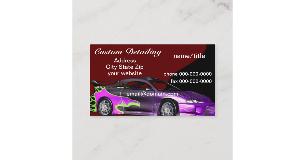 Auto Detailing Business Cards Zazzle