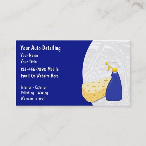 Customizable Auto Detailing Business Cards