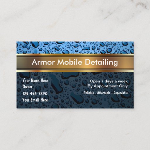 Customizable Auto Detailing Business Cards