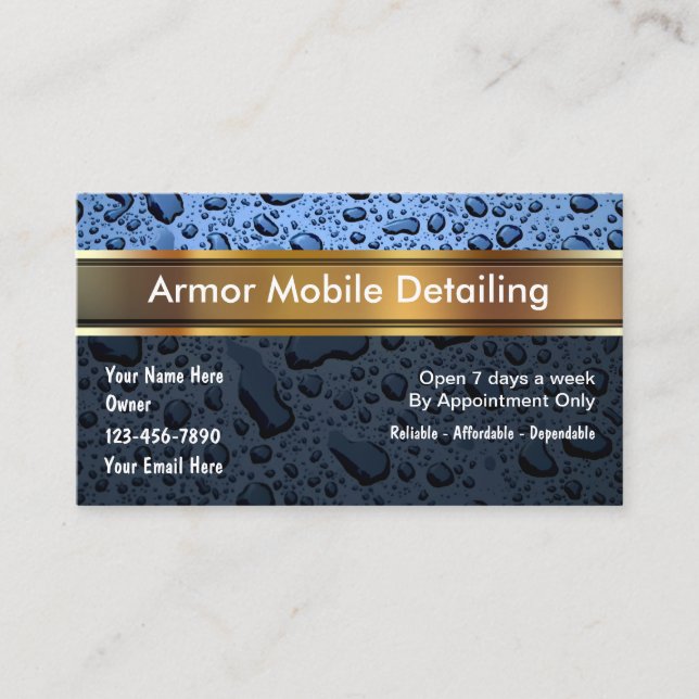 Auto Detailing Business Cards (Front)