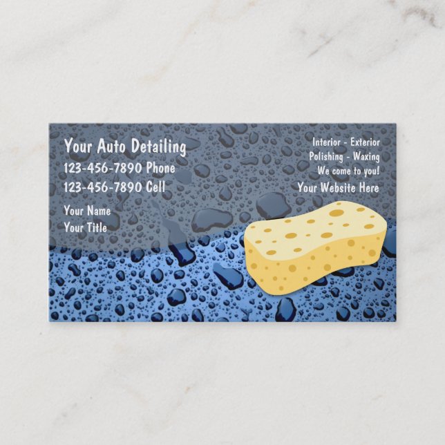 Auto Detailing Business Cards (Front)