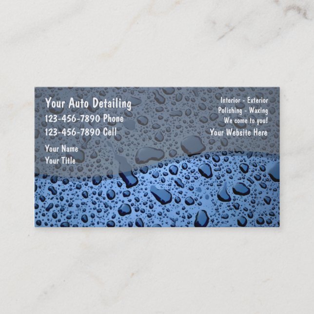 Auto Detailing Business Cards (Front)