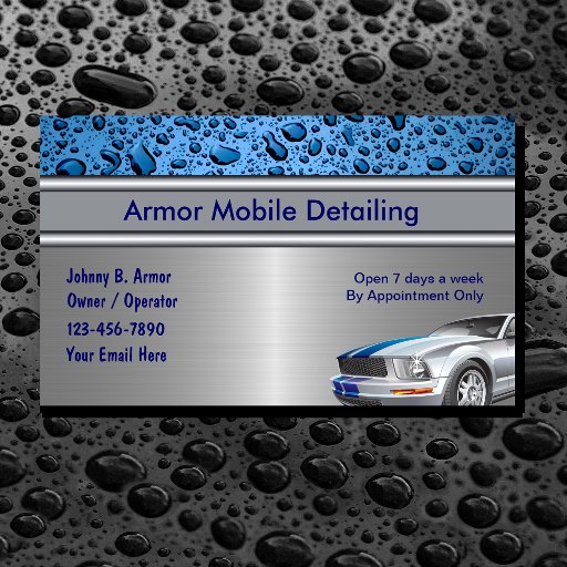 Customizable Auto Detailing Business Cards