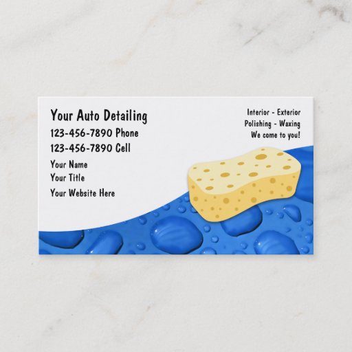 Customizable Auto Detailing Business Cards