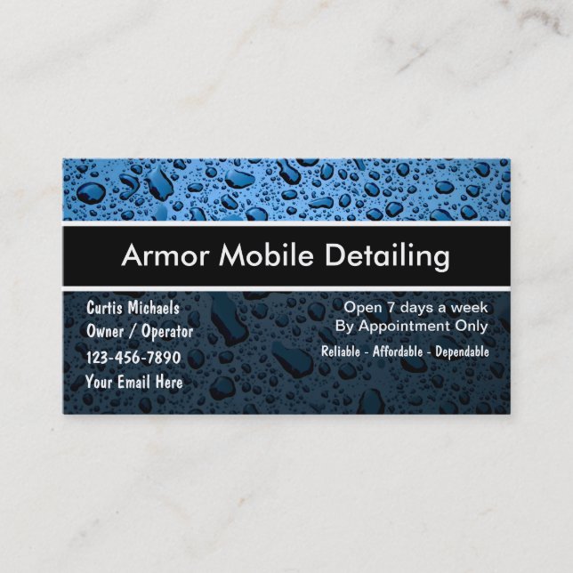 Auto Detailing Businesscards Business Card (Front)