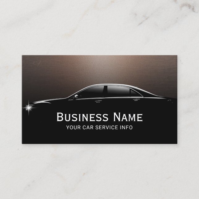 Auto Detailing Car Automotive Faux Metallic Business Card (Front)