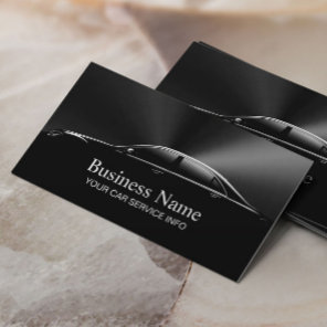 Auto Detailing Car Automotive Professional Black Business Card
