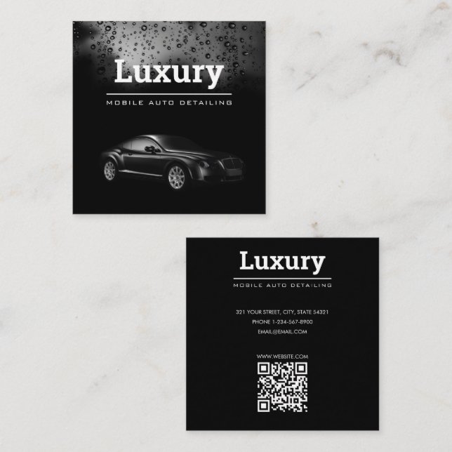 Auto Detailing Car Cleaning Repair Wash Automotive Square Business Card (Front/Back)