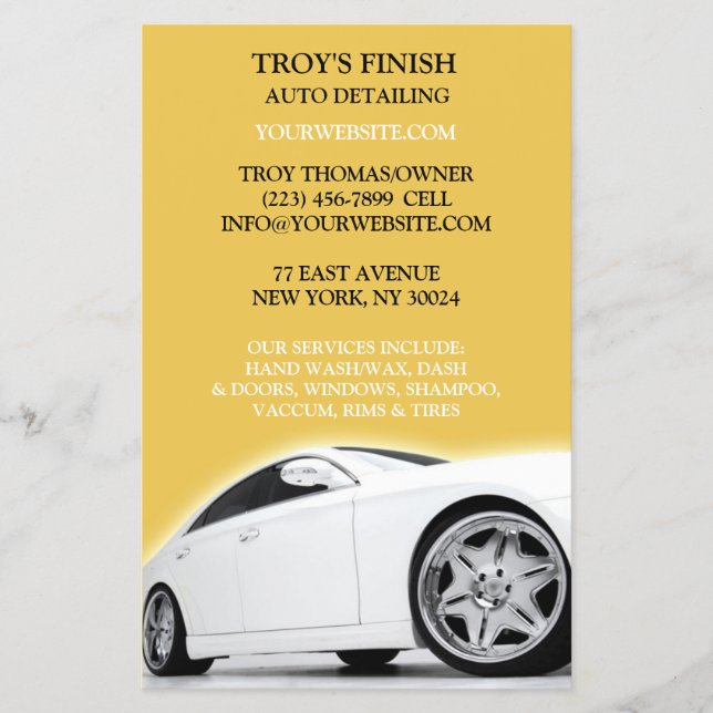 Auto Detailing Car  Flyer (Front)