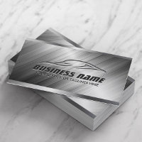 Auto Detailing Car Repair Automotive Modern Metal Business Card