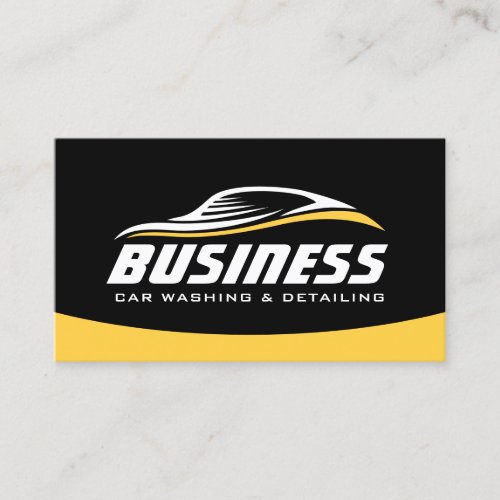 Auto Detailing Car Repair Black Gold Automotive Business Card