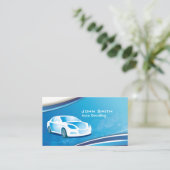 Auto Detailing Car Repair Modern Blue Automotive Business Card (Standing Front)
