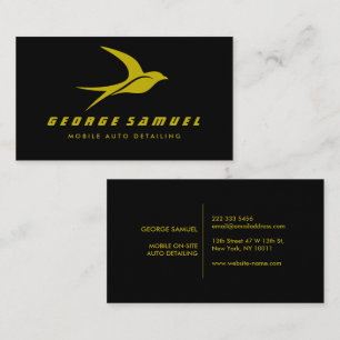 Auto Detailing   Car Repair Shop Flying Bird Logo Business Card
