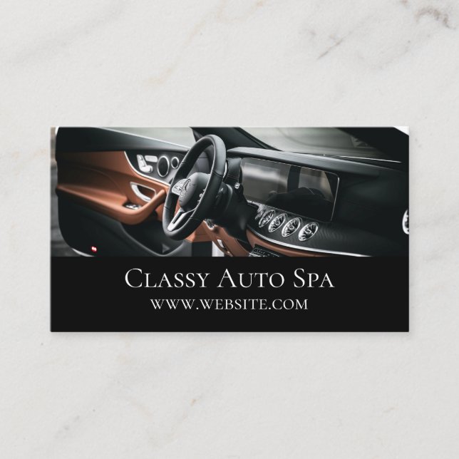 Auto Detailing Car Service Dealer Business Card (Front)