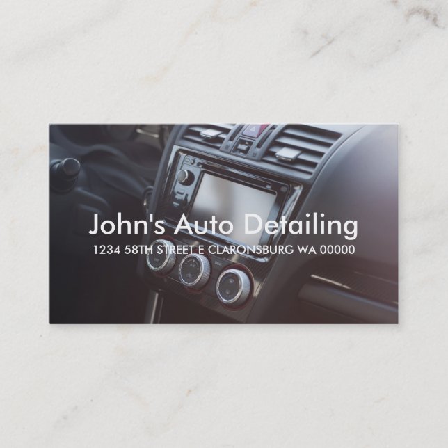 Auto Detailing Car Service Dealers Business Card (Front)