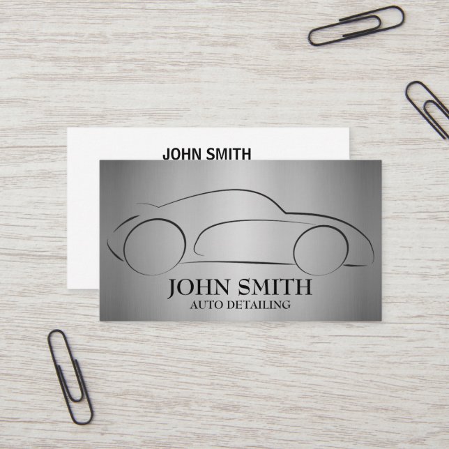 Auto Detailing Car Wash Automotive Black Business Card (Front/Back In Situ)