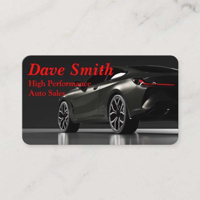 Auto Detailing Car Wash Automotive Black & Red  Business Card (Front)