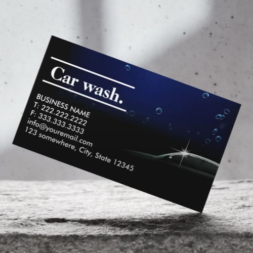 Auto Detailing Car Wash Elegant Dark Business Card