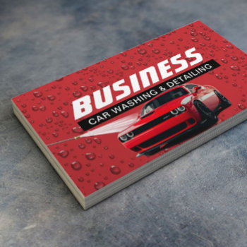 Auto Detailing Car Wash Modern Red Cleaning  Business Card by cardfactory at Zazzle